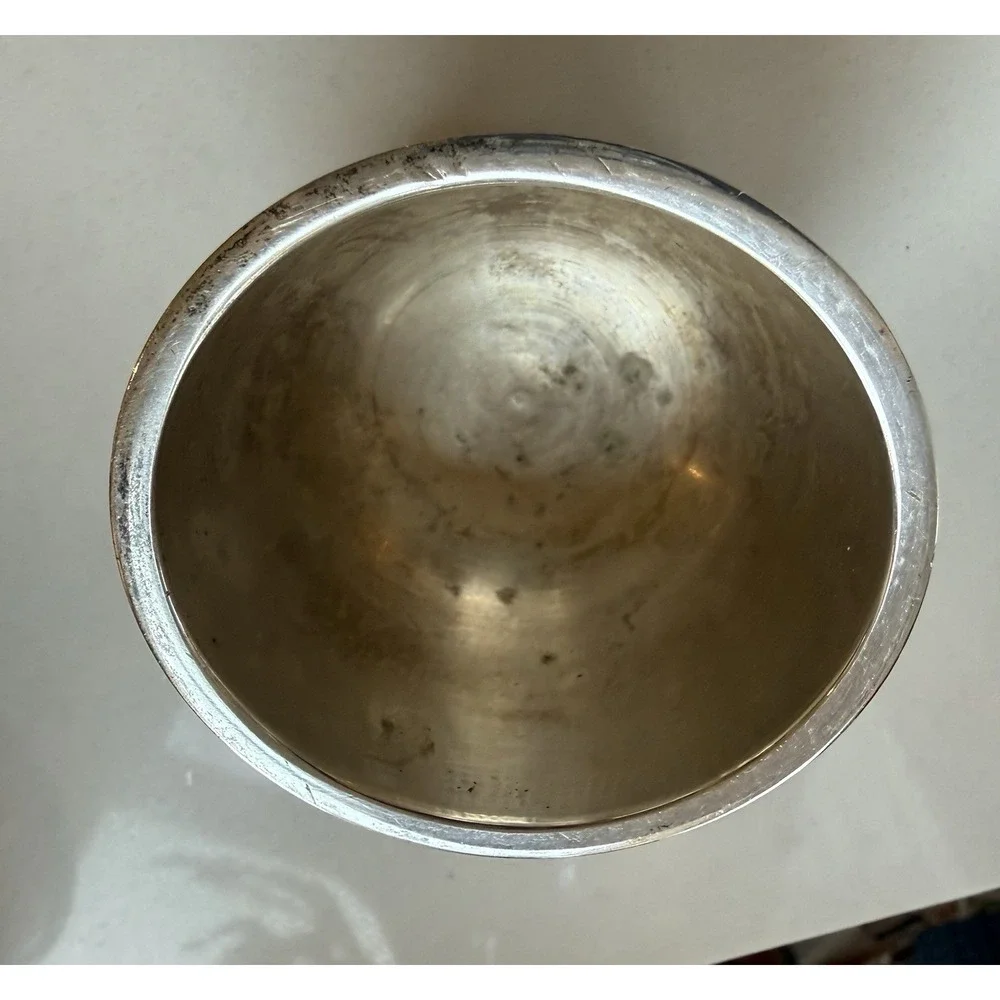 Silver Plate Footed Open Salt Cellar Bowl Vintage
